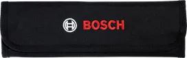 مجموعة مفاتيح ربط Bosch في حقيبة قماشية سوداء مغلقة.