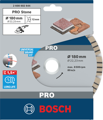 قرص الماس Bosch PRO Stone مقاس 180×22.23 ملم.