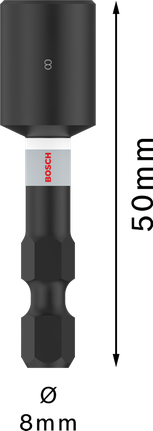 مفك براغي Bosch PRO Impact مقاس 8x50 مم، ساق سداسية مقاس 1/4 بوصة.