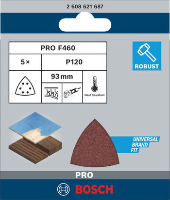 ورقة صنفرة Bosch PRO F460 مقاس 93×93 مم.