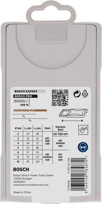 طقم مثقاب لولبي من Bosch PRO Metal HSS-G مكون من 7 قطع.