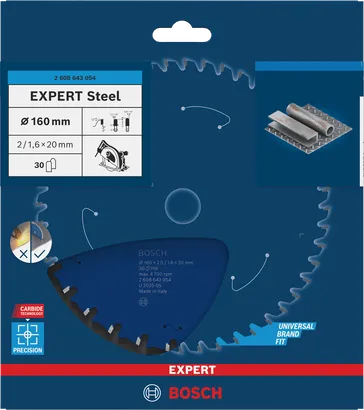 شفرة المنشار الدائرية Bosch EXPERT المصنوعة من الفولاذ 160×2/1.6×20 مم T30.