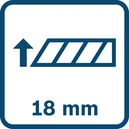 حجم النصل 18 مم.