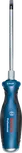 مفك براغي مسطح بمقبض أزرق وأسود.
