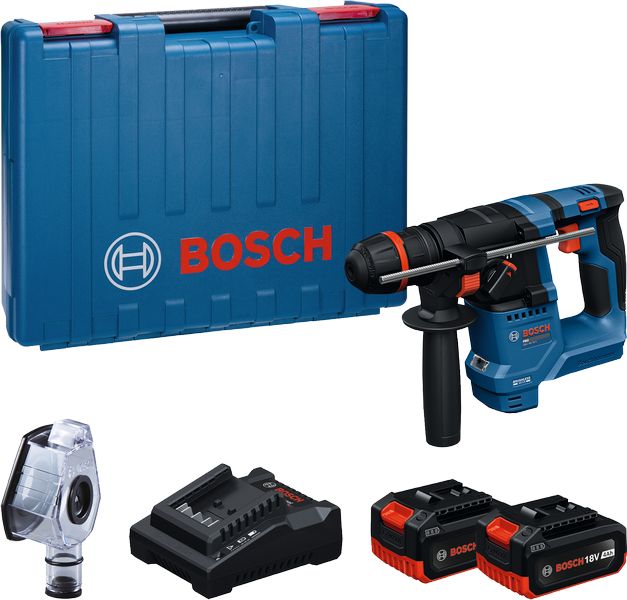 مجموعة مثقاب مطرقي دوار Bosch GBH 18V-18 مع بطاريات.