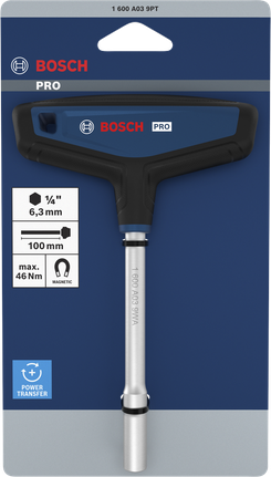مفك براغي Bosch برو ذو رأس على شكل حرف T مع عمود مغناطيسي بطول 100 مم.