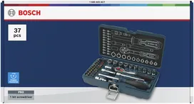 مجموعة مفاتيح ربط Bosch 1/4 بوصة، 37 قطعة في علبة صلبة.