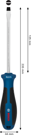 مفك براغي Bosch SL 1.2 × 6.5 × 125 مم بمقبض مريح.