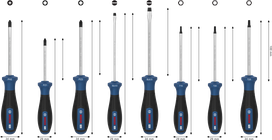 مجموعة مفكات براغي Bosch برو PH/PZ/SL/TX مكونة من 8 قطع بمقابض متعددة المكونات.
