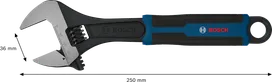 مفتاح ربط قابل للتعديل من Bosch بطول 250 مم وفتحة 36 مم.
