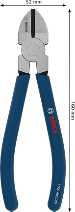 قواطع جانبية قطرية من Bosch بطول 160 مم بمقابض مانعة للانزلاق.
