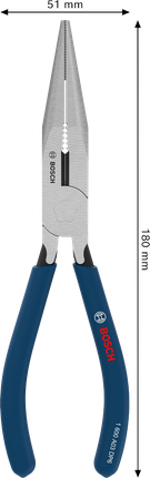 كماشة Bosch طويلة الأنف 180 مم بمقابض مانعة للانزلاق.