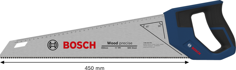منشار يدوي من Bosch 450 مم 11 سن لكل بوصة فولاذ SK5 لقطع الخشب.