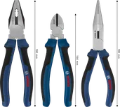 طقم كماشة Bosch بمقابض متعددة المكونات، 3 قطع.