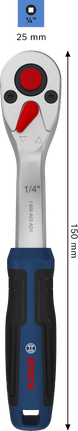 مفتاح ربط Bosch 1/4 بوصة 150 مم من الكروم والفاناديوم.