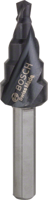 Bosch HSS-AlTiN step drill bit for 4-12 mm holes.