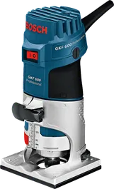 Bosch GKF 600 palm router, 600W compact woodworking tool.