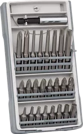 Bosch 25-piece screwdriver bit set PH/PZ/T in case.