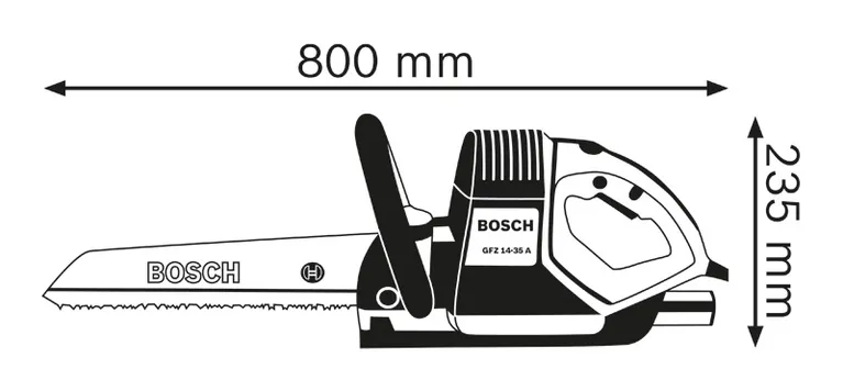 Electric saw dimensions.