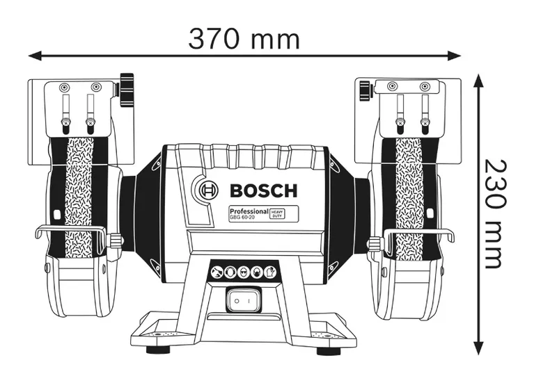 Bench grinder dimensions.