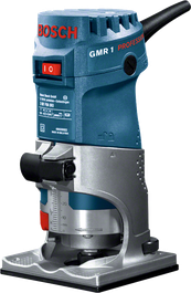 Bosch GMR 1 palm router for precise edge trimming.