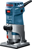 Bosch GMR 1 palm router for precise edge trimming.