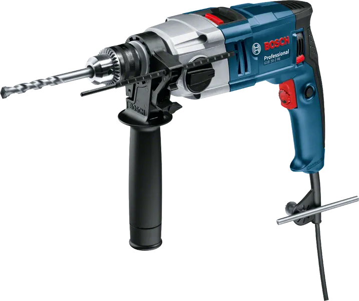 Bosch GSB 20-2 RE impact drill with side handle.