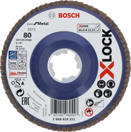 X571 Best for Metal X-LOCK Flap Discs, Straight Version