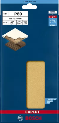 Bosch EXPERT C470 sandpaper 115 x 230 mm P80.