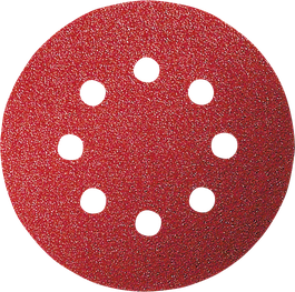 Bosch sanding disc with eight dust extraction holes.