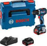 Bosch GSR 18V-90 C cordless drill set with case.