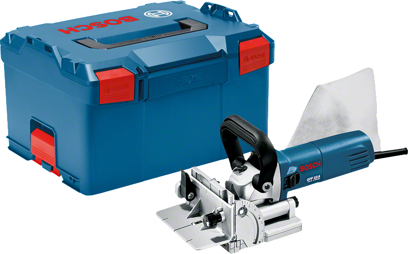 Bosch GFF 22 A jointer with blue L-Boxx case.