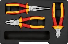 Bosch VDE insulated plier set, 3 pieces.