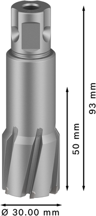 Bosch PRO Metal TCT Annular Cutter 30 mm for metal drilling.