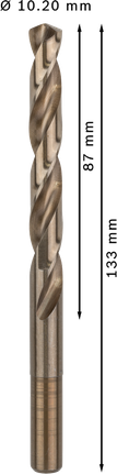 Bosch PRO HSS-Co twist drill bit 10.2 mm diameter.