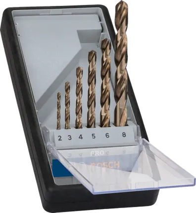 Bosch PRO stainless steel HSS-Co twist drill bit set, 6 pieces.
