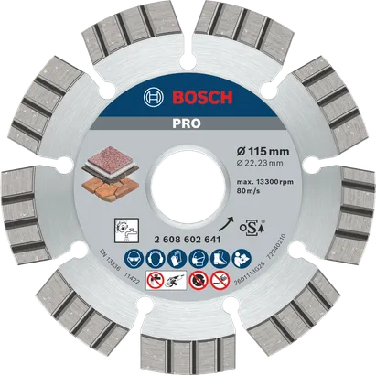 Bosch PRO Stone Diamond Disc for cutting stone, 115 mm.