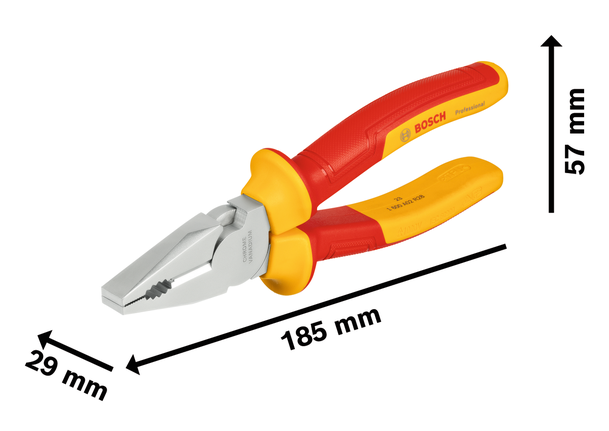 Bosch VDE Combination Pliers 180 mm with insulated handles.