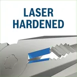 Laser hardened cutting edge.