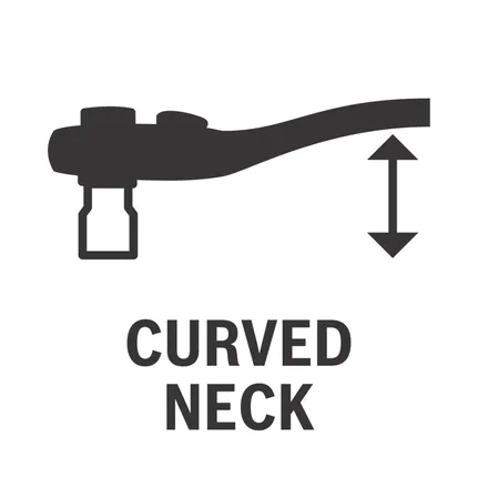 Curved neck.