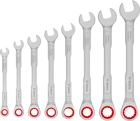 Ratchet Combination Wrench Set, 8 pcs