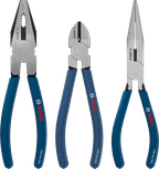 Bosch pliers set with dipped non-slip handles.