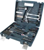 Bosch hand tool mixed set 89 pcs in blue carrying case.