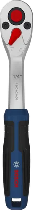 Bosch 1/4 inch ratchet with chrome vanadium handle.
