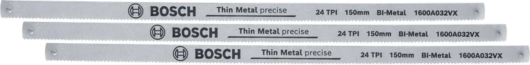 Bosch 150 mm bi-metal hacksaw blades 24 TPI for thin metal.