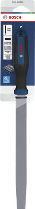 Bosch flat file 200 mm Shape B with ergonomic handle.