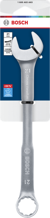 Bosch 21 mm chrome vanadium combination wrench.