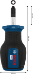 Bosch PRO Stubby Screwdriver PZ2 x 25 mm with ergonomic handle.