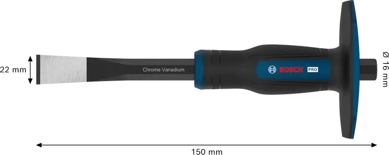Bosch PRO Masonry Flat Chisel 250mm Chrome Vanadium.
