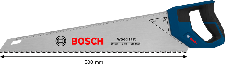 Bosch handsaw 550 mm with 7 TPI for wood cutting.